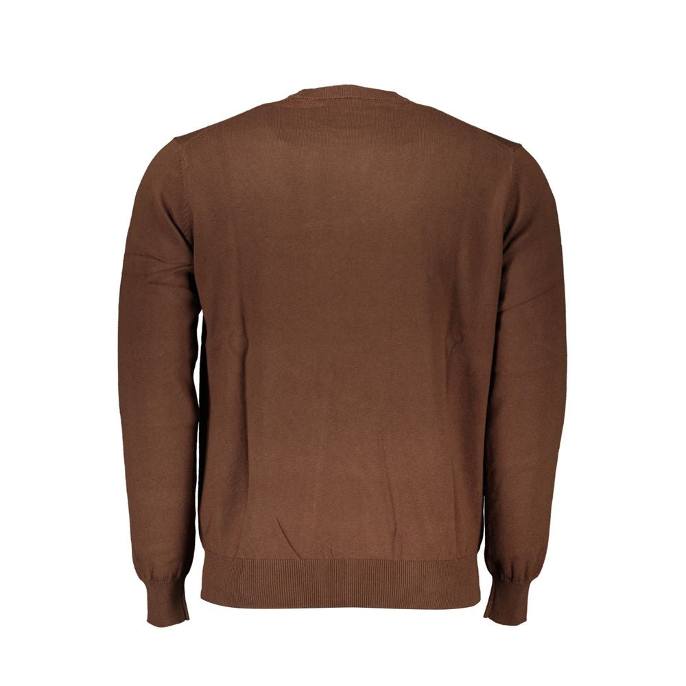 Sweater by Harmont & Blaine for men in cotton brown showcases a discreet silhouette, finished with a discreet and for a discreet look.