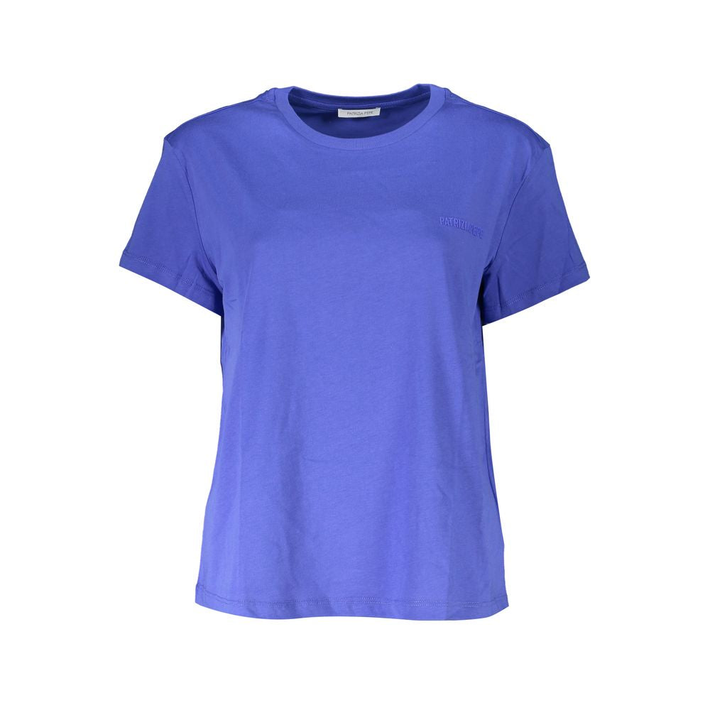 T-Shirt by Patrizia Pepe for women in organic cotton blue & print features an on trend silhouette, perfectly showcasing a on trend short-sleeve and crew neckline for an elevated aesthetic.
