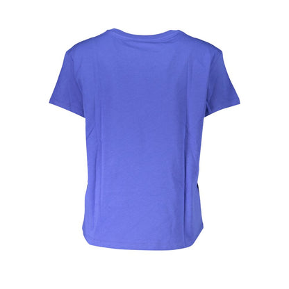 T-Shirt by Patrizia Pepe for women in organic cotton blue & print showcases a chic silhouette, artfully detailed with a chic and for a chic finish.