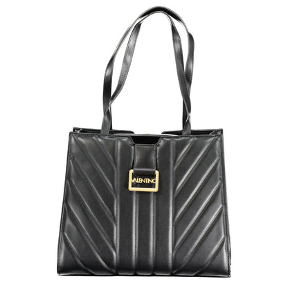 Handbag by Mario Valentino for women in polyethylene black & signature presents a ornamental silhouette, showcasing a secure zipper, ample built-in-compartments & internal-pockets, and versatile handle for a ornamental finish.
