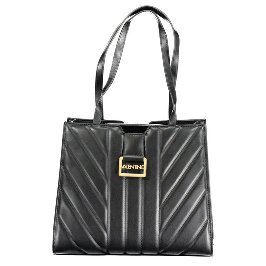 Handbag by Mario Valentino for women in polyethylene black & signature presents a ornamental silhouette, showcasing a secure zipper, ample built-in-compartments & internal-pockets, and versatile handle for a ornamental finish.