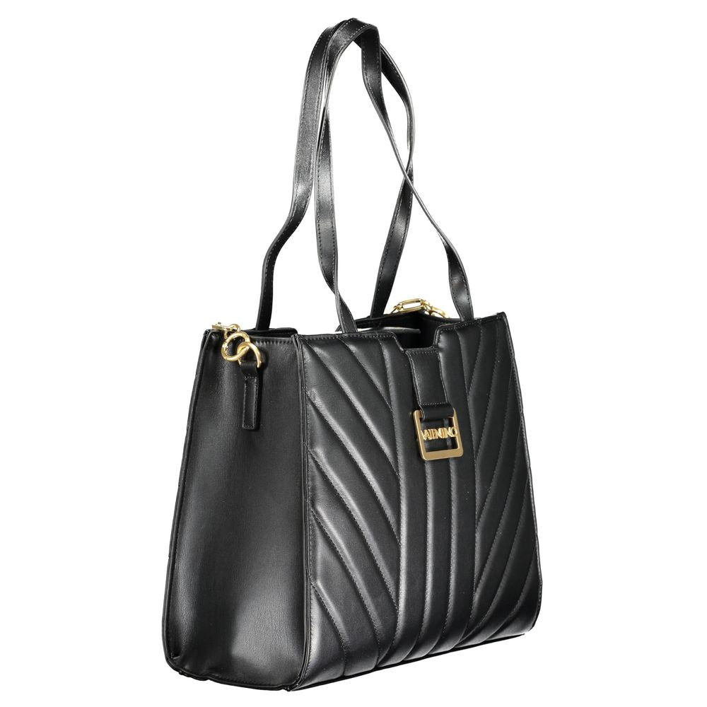 Handbag by Mario Valentino for women in polyethylene black & signature features a exquisite silhouette, showcasing a secure zipper and exquisite built-in-compartments & internal-pockets with versatile handle for a exquisite finish.