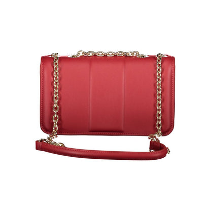 Shoulder Handbag by Mario Valentino for women in polyethylene red features a exquisite silhouette, showcasing a secure snap and exquisite internal-pockets with versatile shoulder-strap for a exquisite finish.