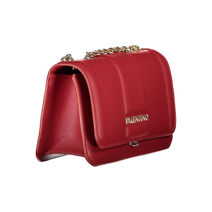 This Shoulder Handbag by Mario Valentino for women in polyethylene and red presents a sculptural silhouette featuring a secure snap, ample internal-pockets, and versatile shoulder-strap for a sculptural finish.