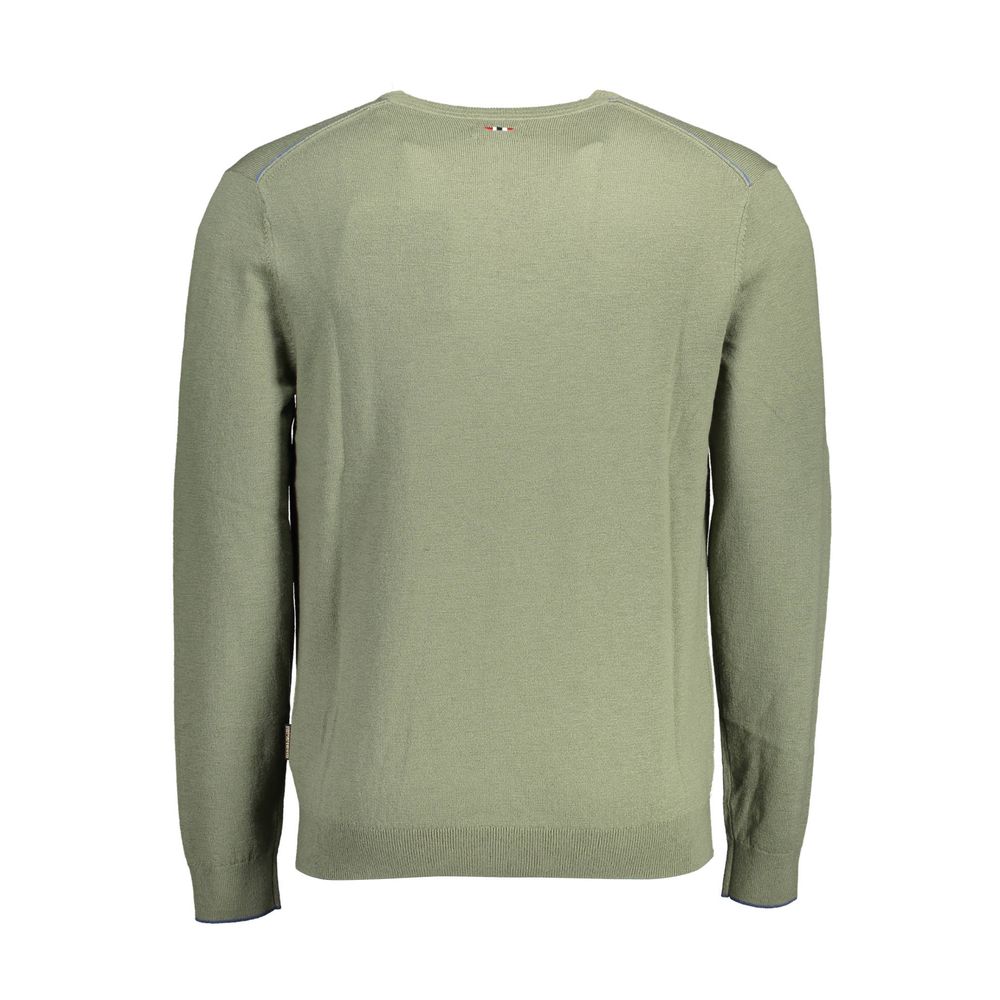 Sweater by Napapijri for men in wool green showcases an masterful silhouette, artfully detailed with a masterful and for a sophisticated, premium finish.