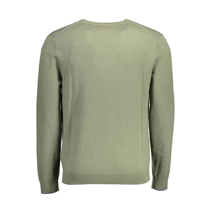 Sweater by Napapijri for men in wool green showcases an masterful silhouette, artfully detailed with a masterful and for a sophisticated, premium finish.