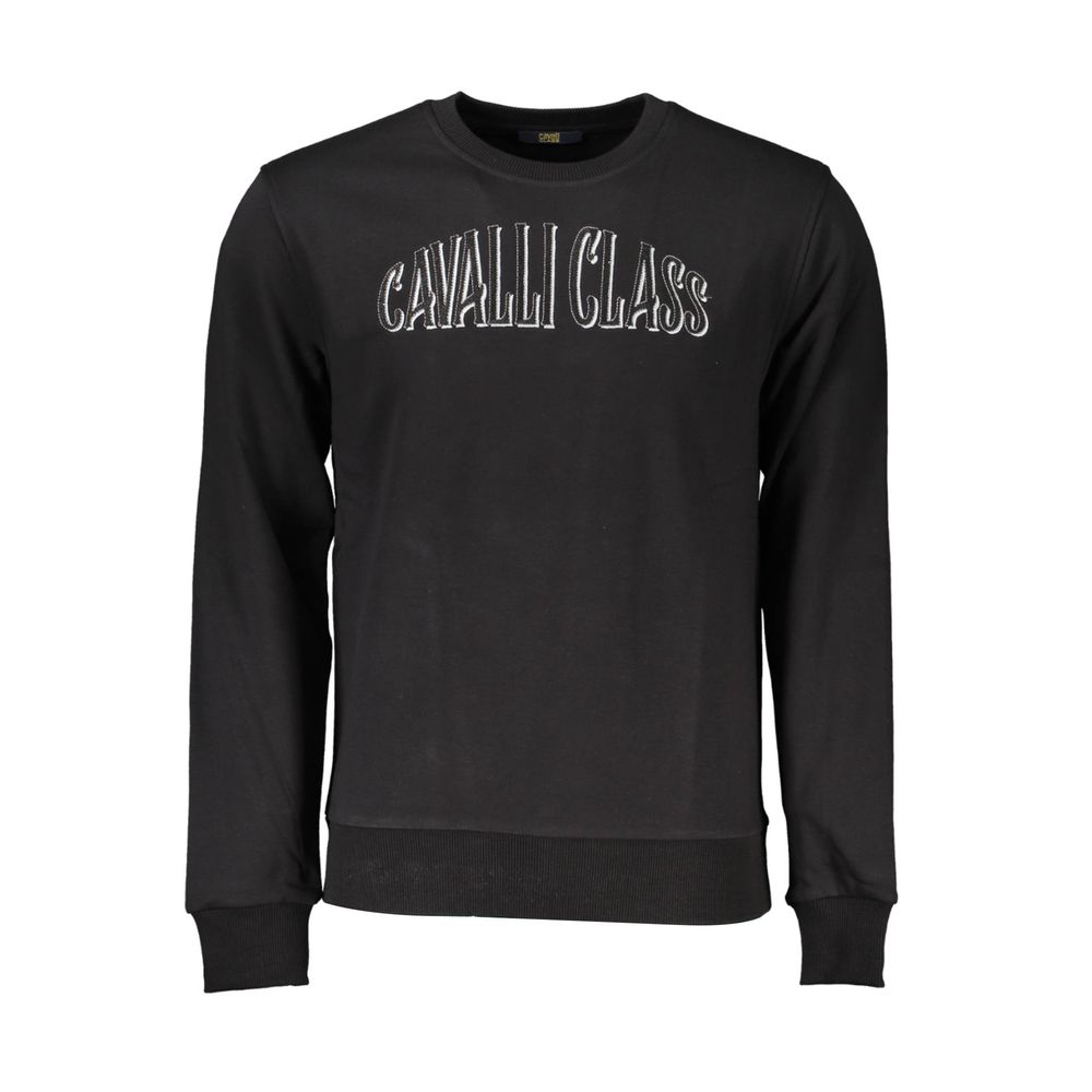 Sweatshirt Sweater by Cavalli Class for men in cotton polyester black features an polished silhouette, showcasing refined and a sophisticated for a truly polished finish.