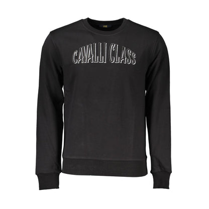 Sweatshirt Sweater by Cavalli Class for men in cotton polyester black features an polished silhouette, showcasing refined and a sophisticated for a truly polished finish.
