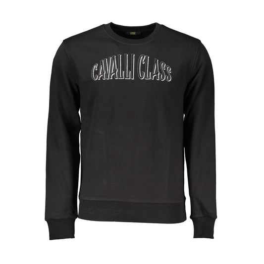 Sweatshirt Sweater by Cavalli Class for men in cotton polyester black features an polished silhouette, showcasing refined and a sophisticated for a truly polished finish.