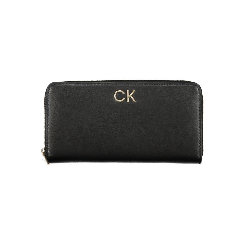 Cardholder Wallet by Calvin Klein for women in polyester & polyethylene black features a streamlined silhouette, showcasing the streamlined Polyester & Polyethylene Cardholder Wallet design with sophisticated card-organization rfid-protection eco-friendly coin-purse for a premium look.