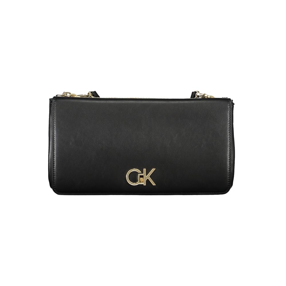 Small Shoulder Convertible Handbag by Calvin Klein for women in polyester faux leather black features a exquisite silhouette with a secure zipper, ample built-in-compartments & internal-pockets, and versatile shoulder-strap & adjustable-strap for a exquisite look.