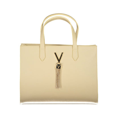 Handbag by Mario Valentino for women in polyethylene beige features a ornamental silhouette, showcasing a secure zipper, ample internal-pockets, and ornamental shoulder-strap, adjustable-strap & handle for a sophisticated look.