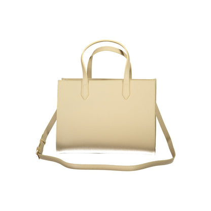 This Handbag by Mario Valentino for women in polyethylene and beige presents a sculptural silhouette featuring a secure zipper, ample internal-pockets, and versatile shoulder-strap, adjustable-strap & handle for a sculptural finish.