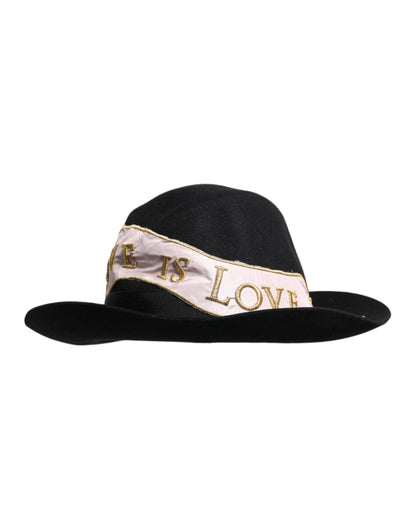 Dolce & Gabbana Cotton Polyester Viscose Calf Leather & Rabbit Fur Hat - Black