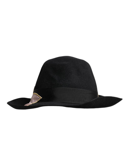 Dolce & Gabbana Cotton Polyester Viscose Calf Leather & Rabbit Fur Hat - Black