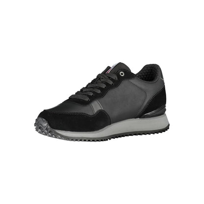Sneakers by Napapijri for men in polyester & polyethylene black presents a sumptuous silhouette, artfully capturing the essence of the Men's Casual Polyester & Polyethylene Sneakers with its sumptuous casual style design.