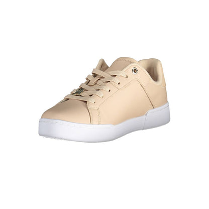 Sneakers by Tommy Hilfiger for women in polyester polyethylene leather pink presents a sumptuous silhouette as Women's Athletic Polyester Polyethylene Leather Sneakers, expertly defined by a sumptuous athletic style for a sumptuous, high-fashion look.