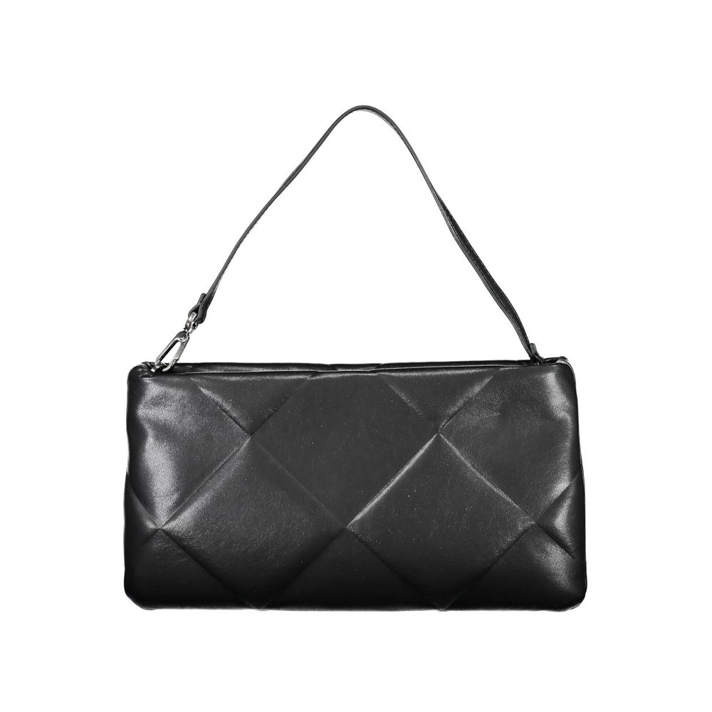 Handbag by Calvin Klein for women in polyester black features an refined silhouette, showcasing a secure , ample internal-pockets, and versatile handle for a sophisticated refined aesthetic.