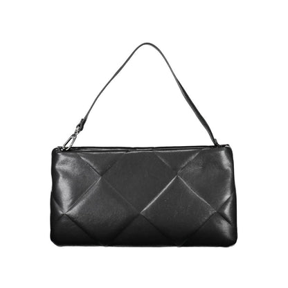 Handbag by Calvin Klein for women in polyester black features an refined silhouette, showcasing a secure , ample internal-pockets, and versatile handle for a sophisticated refined aesthetic.