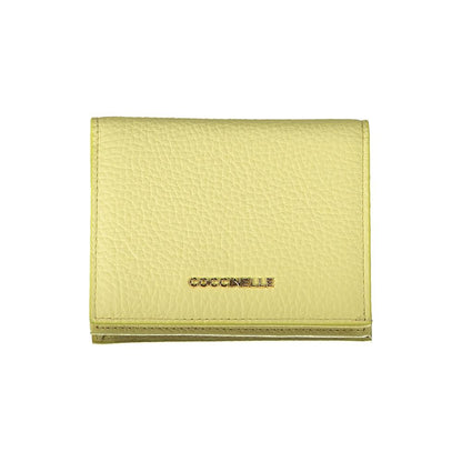Wallet by Coccinelle for women in leather yellow presents a refined silhouette, artfully capturing the essence of the Leather Wallet design with sophisticated coin-purse for a refined look.