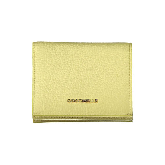 Wallet by Coccinelle for women in leather yellow presents a refined silhouette, artfully capturing the essence of the Leather Wallet design with sophisticated coin-purse for a refined look.