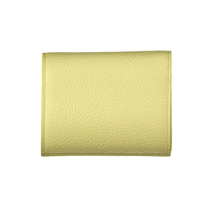 Wallet by Coccinelle for women in leather yellow showcases a refined silhouette, artfully capturing the essence of the refined Leather Wallet design with functional coin-purse.