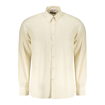 Shirt by North Sails for men in cotton beige, featuring a nuanced long-sleeve and nuanced button-down-collar neckline for a sophisticated finish.
