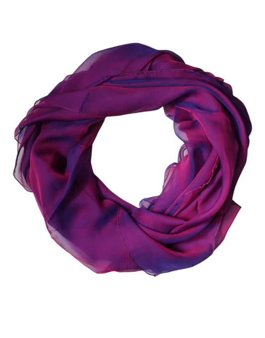 Dolce & Gabbana Silk Rectangular Wrap Scarf - Purple