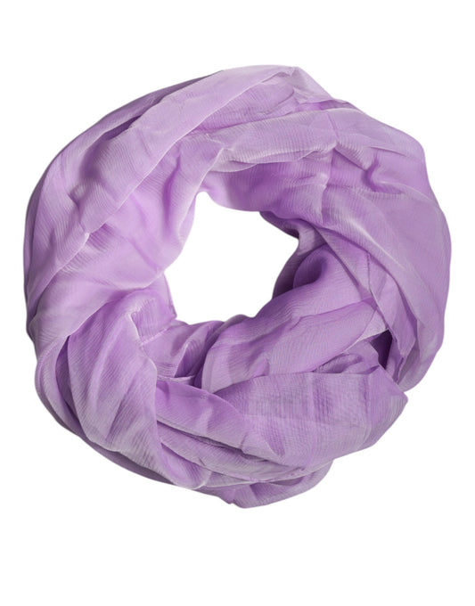 Dolce & Gabbana Purple Silk Rectangle Wrap Shawl Scarf