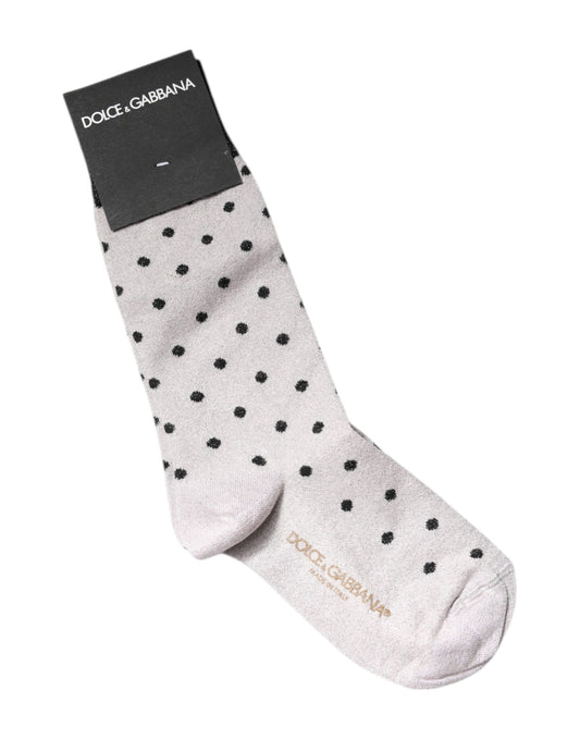 Dolce & Gabbana Women's Polyester Viscose Nylon & Calf Leather Socks - Gray