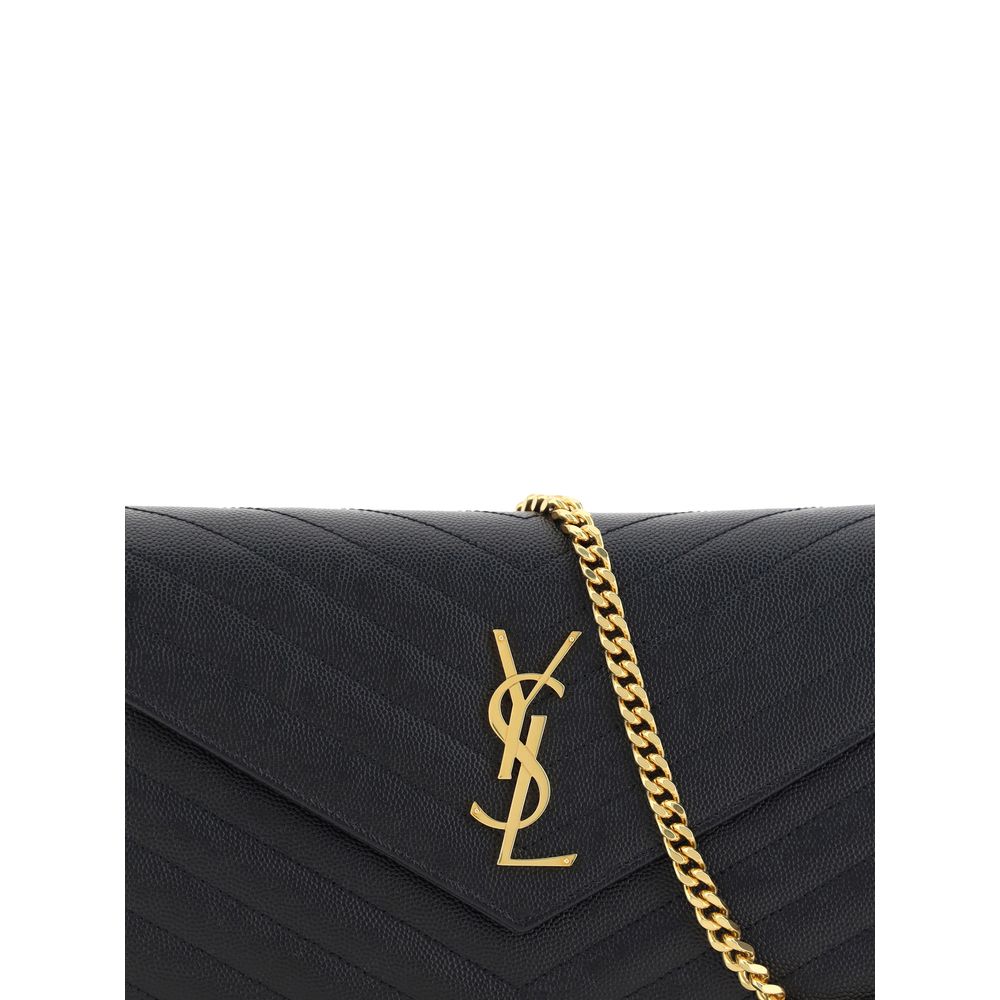 Shoulder Bag by Saint Laurent for women in bos taurus calf leather black, monogram & print showcases a enviable silhouette, artfully detailed with a secure snap & button, organized cardholder, and versatile shoulder-strap & handle for a enviable look.