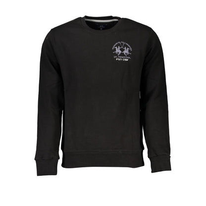 Sweatshirt by La Martina for men in cotton black features an enviable silhouette, showcasing a premium and refined crew neckline for a truly enviable finish.