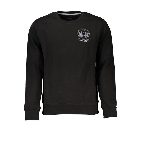 Sweatshirt by La Martina for men in cotton black features an enviable silhouette, showcasing a premium and refined crew neckline for a truly enviable finish.