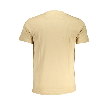 T-Shirt by Cavalli Class for men in cotton beige, signature & print showcases a fashionable silhouette, elegantly detailed with a fashionable and for a sophisticated, high-fashion look.