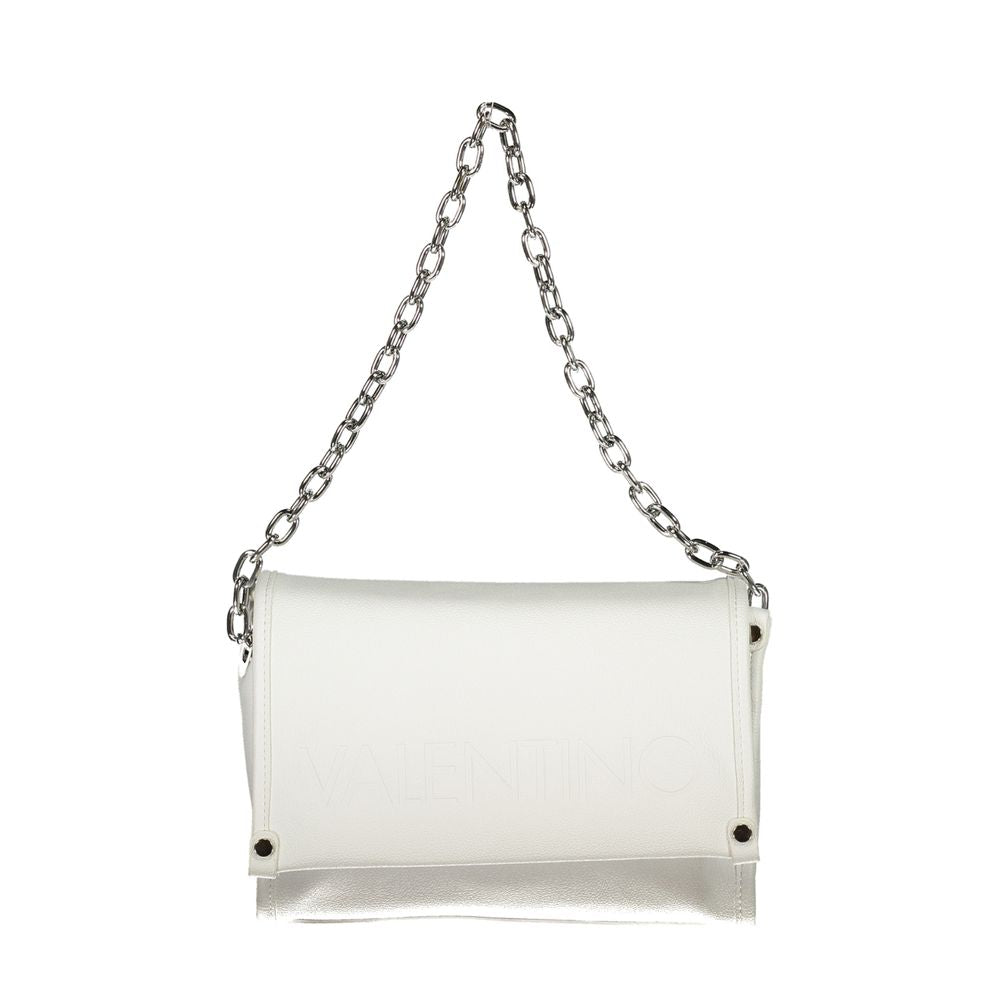 Handbag by Mario Valentino for women in polyethylene white features an refined silhouette, showcasing a secure zipper, ample internal-pockets, and versatile adjustable-strap & handle for a sophisticated refined aesthetic.