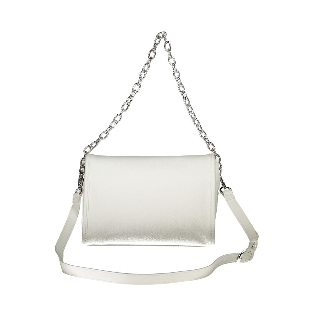 Handbag by Mario Valentino for women in polyethylene white features a refined silhouette, showcasing a secure zipper, organized internal-pockets, and versatile adjustable-strap & handle for a refined finish.