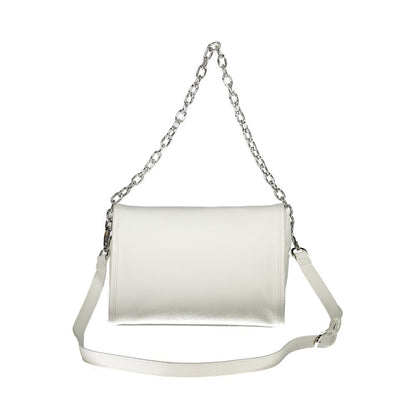 Handbag by Mario Valentino for women in polyethylene white features a refined silhouette, showcasing a secure zipper, organized internal-pockets, and versatile adjustable-strap & handle for a refined finish.