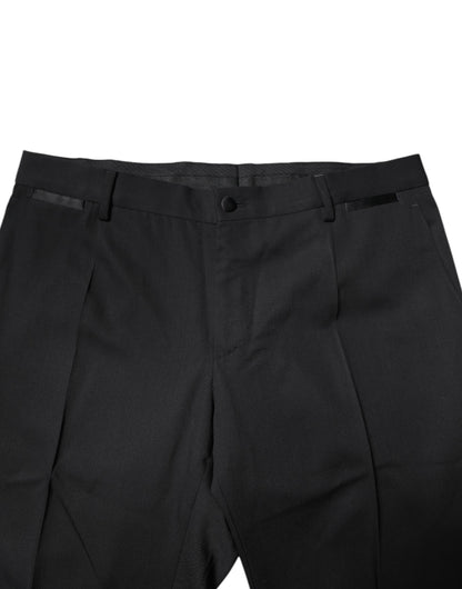 Dolce & Gabbana Black Wool Single Breasted 2 Piece Suit