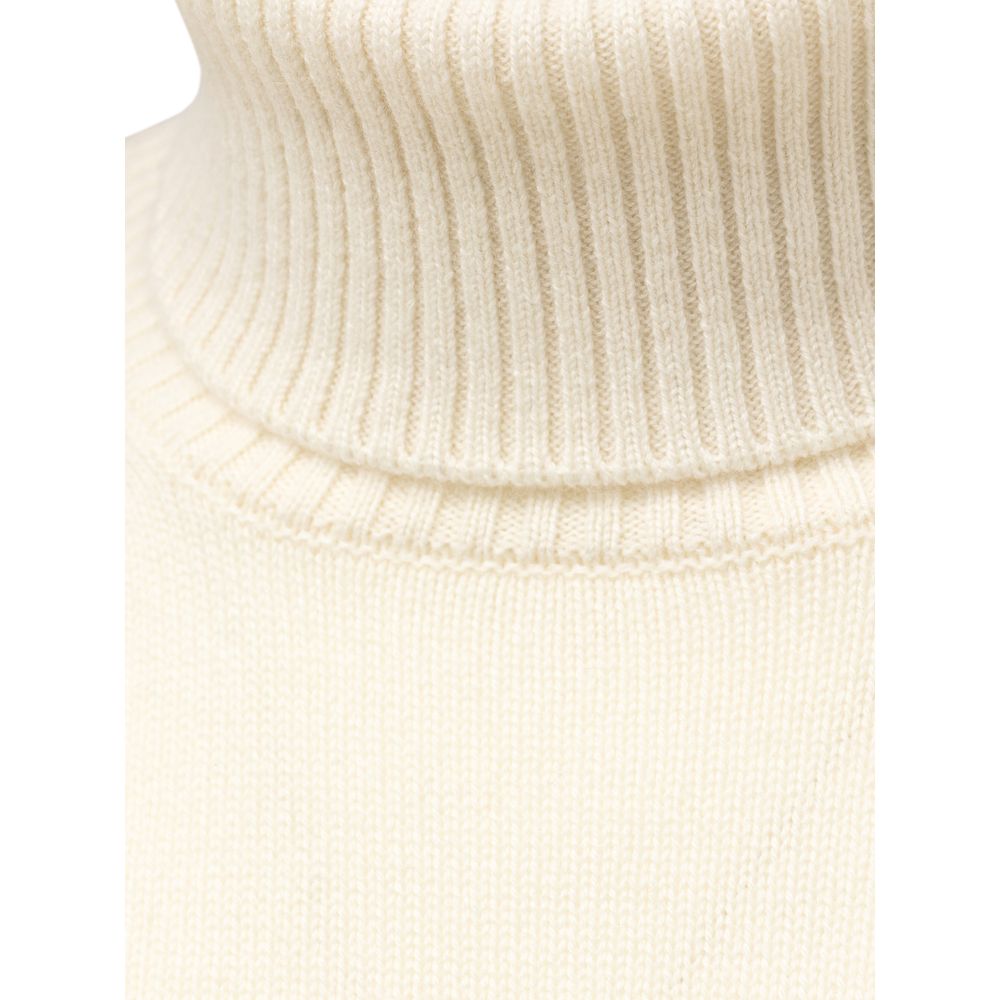 Sweater by Cruciani for men in cashmere white features an polished silhouette, showcasing refined and a sophisticated turtle neckline for a truly polished finish.