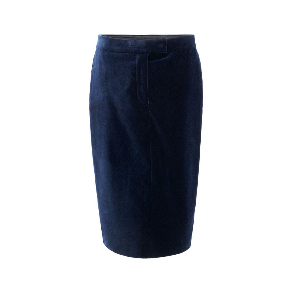 Skirt by Tom Ford for women in cotton denim & viscose blue features a captivating silhouette, showcasing the captivating Women's Denim Cotton & Viscose Skirt design with a sophisticated midi for a captivating look.