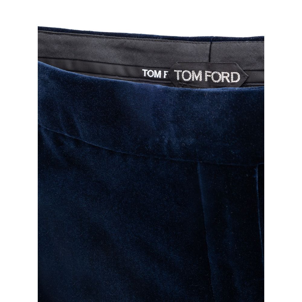 Skirt by Tom Ford for women in cotton denim & viscose blue features an tailored silhouette, artfully capturing the essence of Women's Denim Cotton & Viscose Skirt in a sophisticated midi.