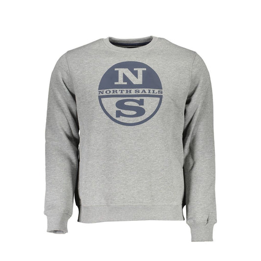 Sweatshirt by North Sails for men in cotton polyester gray & print features an provocated silhouette, detailed with a provocated and a refined round neckline for a sophisticated aesthetic.