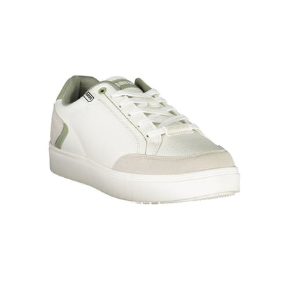 Sneakers by Mares for men in polyester white presents a sumptuous silhouette, artfully capturing the essence of the Men's Athletic Polyester Sneakers with its sumptuous athletic style design.