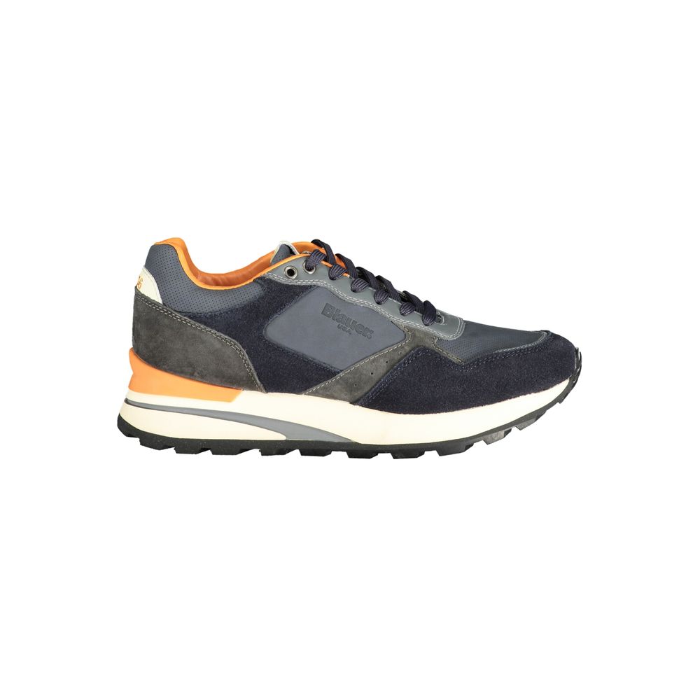 Sneakers by Blauer for men in polyester polyethylene leather blue features a sumptuous design, perfectly showcasing the sumptuous fashion style of this Men's Fashion Polyester Polyethylene Leather Sneakers.