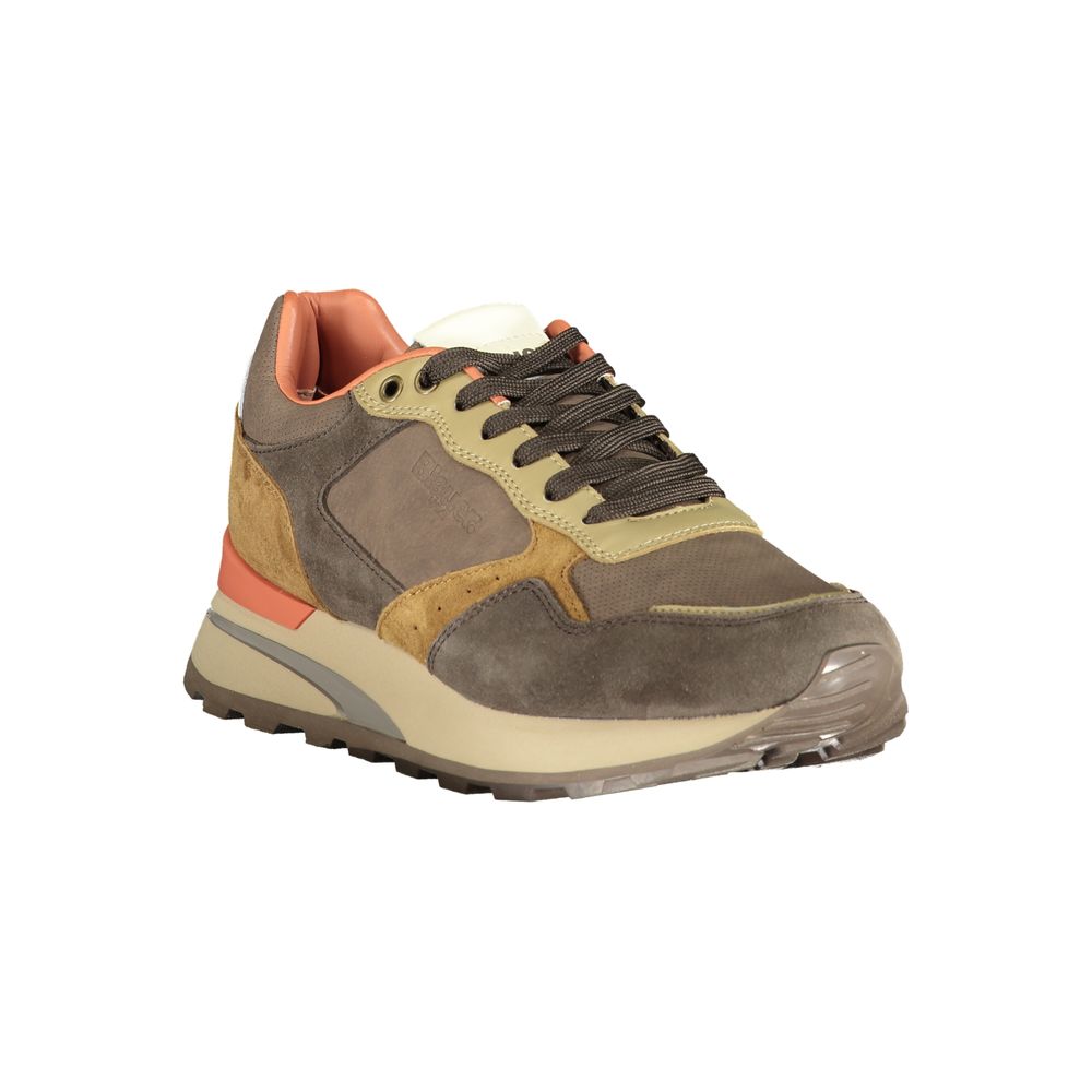 Sneakers by Blauer for men in polyester polyethylene leather brown presents a sumptuous silhouette from the Men's Fashion Polyester Polyethylene Leather Sneakers collection, showcasing a sumptuous fashion style for an elevated aesthetic.