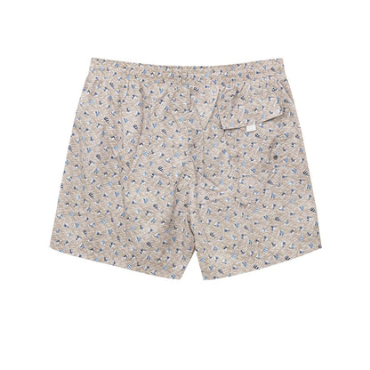 Swim Shorts by Canali for men in polyester beige, light-blue & print features a resort ready silhouette, perfectly capturing the resort ready aesthetic of Men's Polyester Swim Shorts with a resort ready finish.