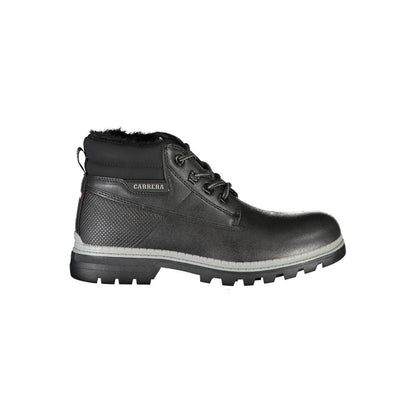 Lace-Up Ankle Boots by Carrera for women in polyester & polyurethane black features an dynamic silhouette, showcasing the dynamic Women's Polyester & Polyurethane Lace-Up Ankle Boots design with its distinctive and elegant .