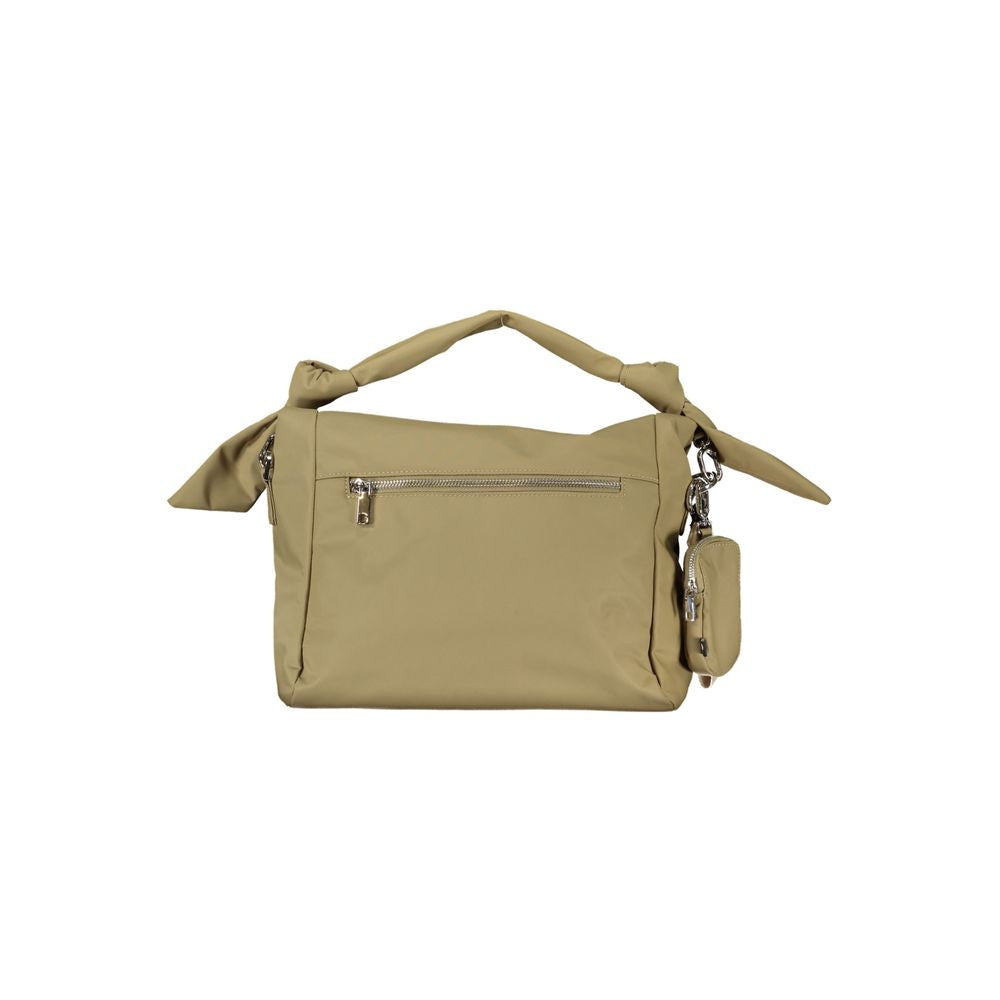 Handbag by Desigual for women in polyester green & signature features a refined silhouette, showcasing a secure magnetic, organized removable-pouch, external-pockets, internal-pockets & coin-purse, and versatile shoulder-strap, handle & adjustable-strap for a refined finish.