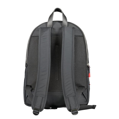 Backpack by Tommy Hilfiger for men in polyester black presents a stately Polyester Backpack design, showcasing a secure zipper with ample external-pockets, internal-pockets & laptop-compartment and versatile backpack-strap, adjustable-strap & handle for a stately finish.