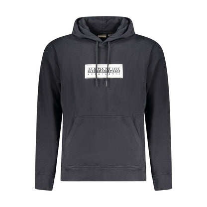 Hooded Sweatshirt Hoodie by Napapijri for men in cotton black & print showcases a city-ready silhouette, artfully detailed with a signature hooded neckline and long-sleeve for a city-ready finish.
